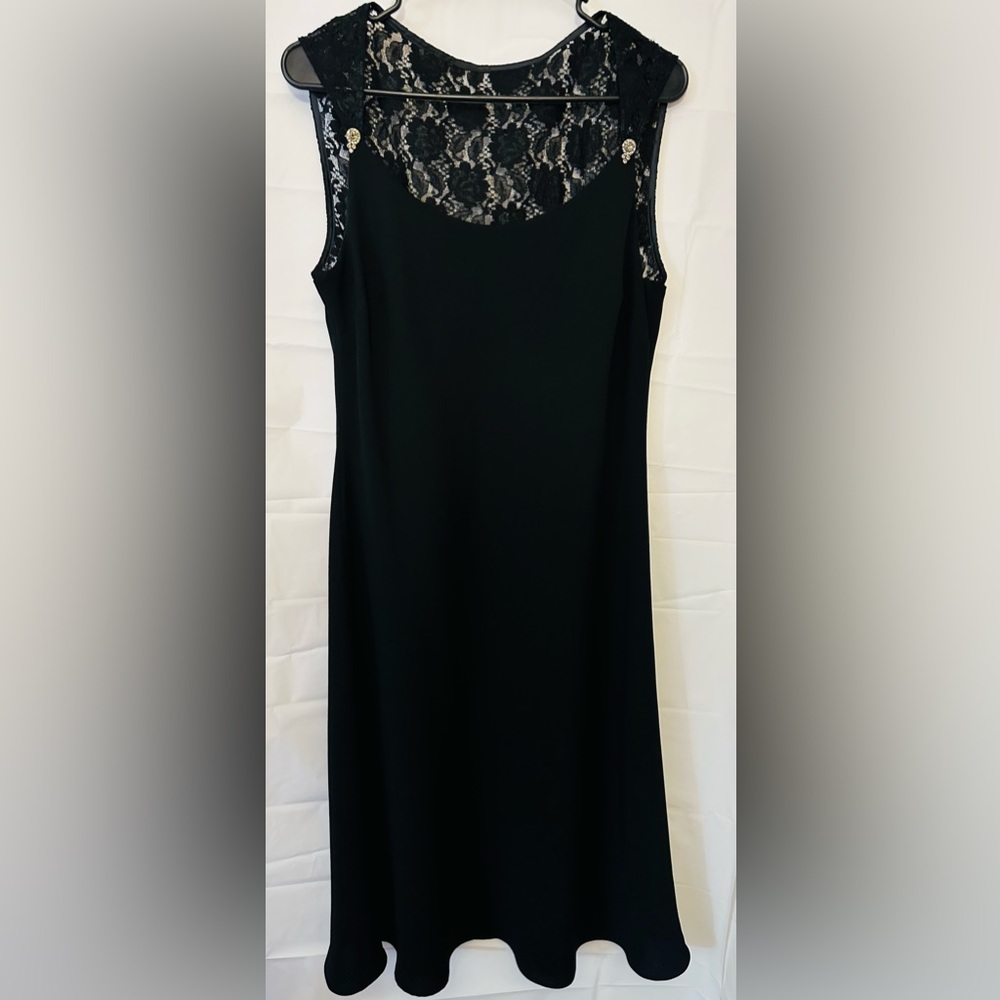 Jones Wear Black Lace Dress with Rhinestones, Size 14, Never worn.